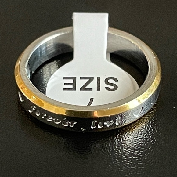 4mm gold silver forever love ring size 7 - Picture 5 of 8